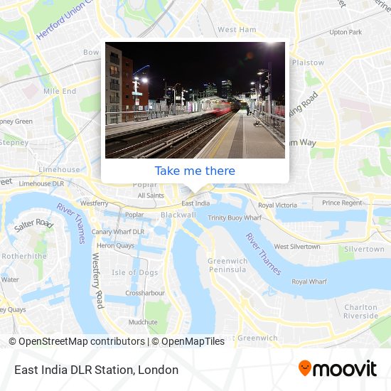 East India DLR Station map