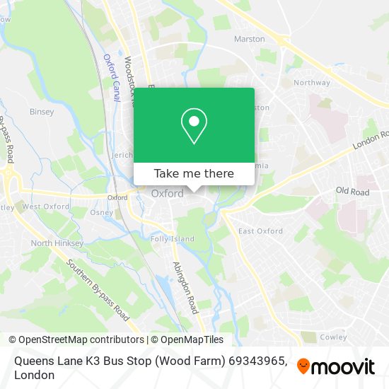 Queens Lane K3 Bus Stop (Wood Farm) 69343965 map