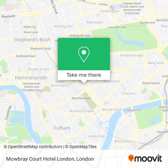 Mowbray Court Hotel London map