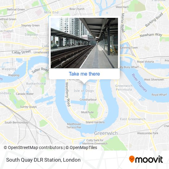 South Quay DLR Station map