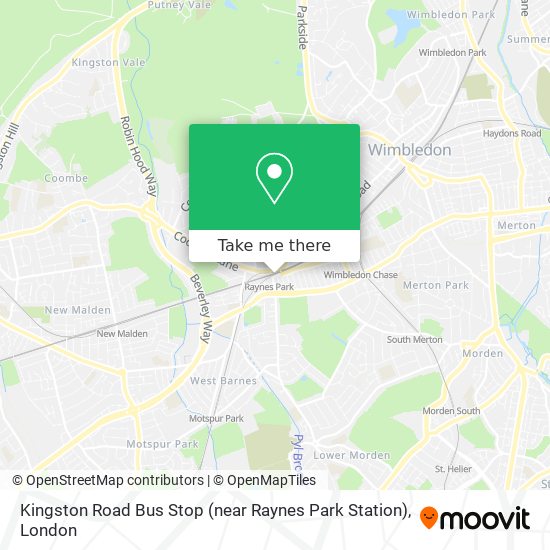 Kingston Road Bus Stop (near Raynes Park Station) map