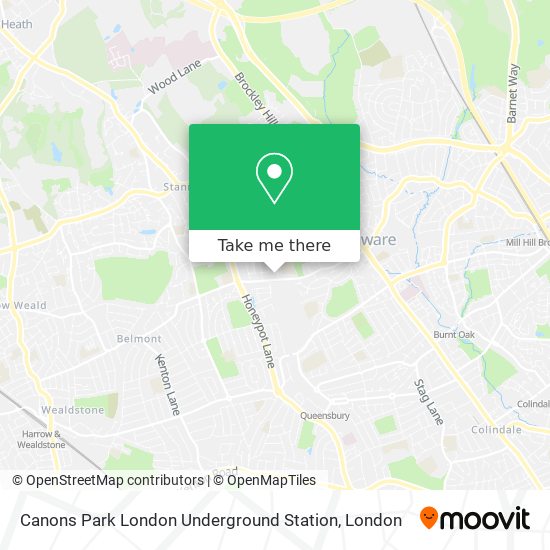 Canons Park London Underground Station map