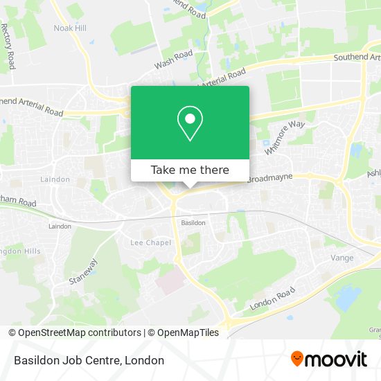 Basildon Job Centre map