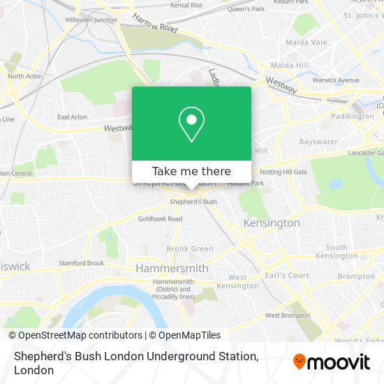 Shepherd's Bush London Underground Station map