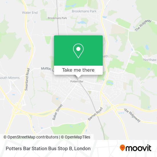 Potters Bar Station Bus Stop B map