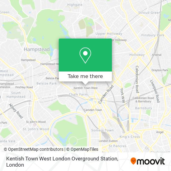 Kentish Town West London Overground Station map