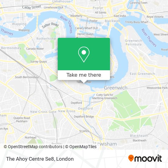The Ahoy Centre Se8 map