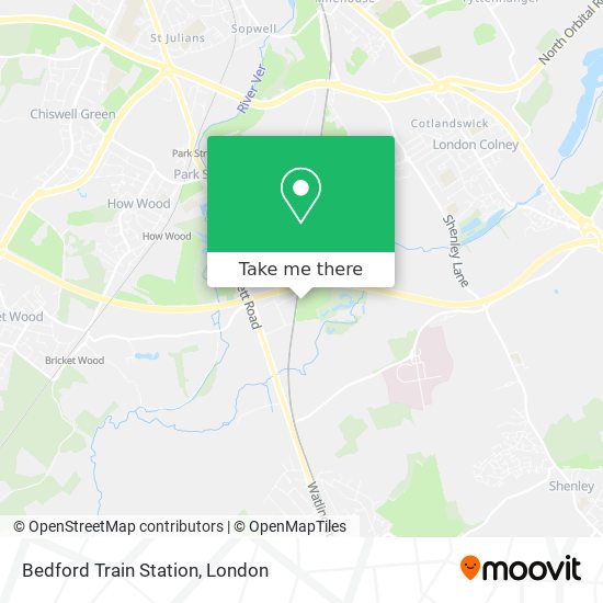 Bedford Train Station map