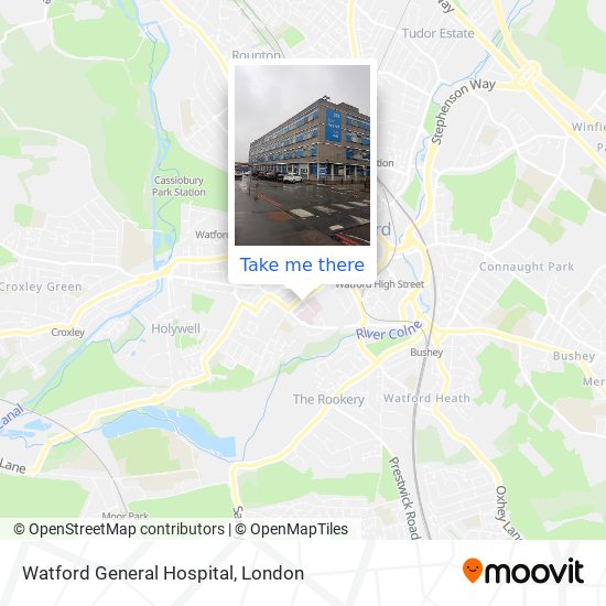 Watford General Hospital map