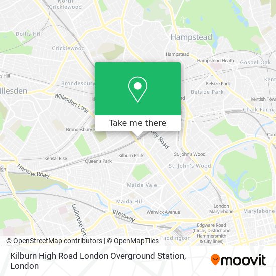 Kilburn High Road London Overground Station map