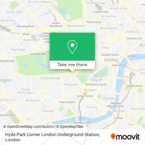 Hyde Park Corner London Underground Station map