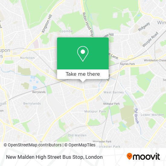 New Malden High Street Bus Stop map