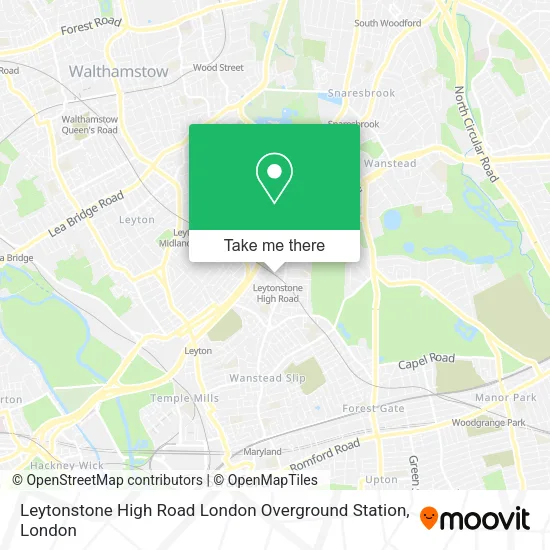 Leytonstone High Road London Overground Station map