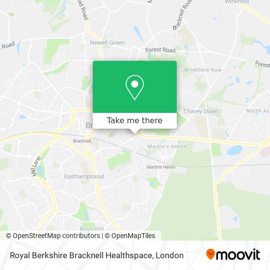 Royal Berkshire Bracknell Healthspace map
