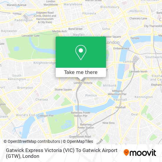 How to get to Gatwick Express Victoria (VIC) To Gatwick Airport (GTW) in  Belgravia by Bus, Tube or Train?