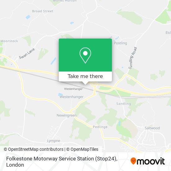 Folkestone Motorway Service Station (Stop24) map