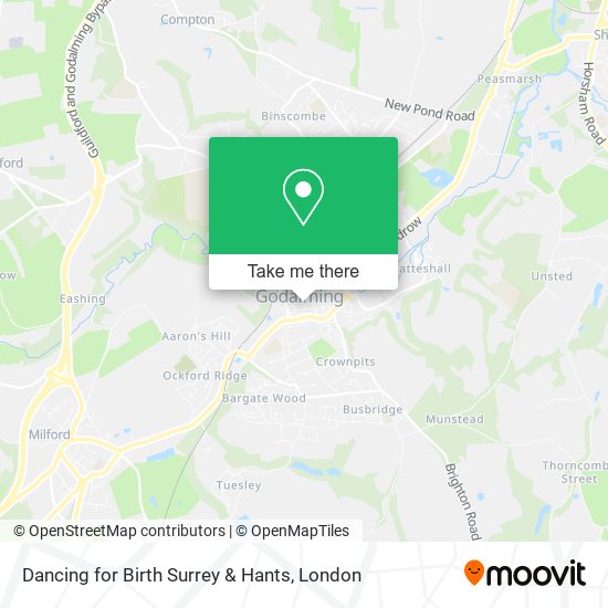 Dancing for Birth Surrey & Hants map