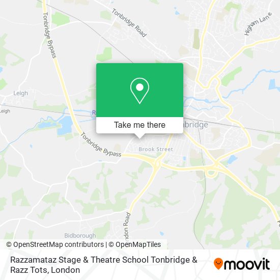 Razzamataz Stage & Theatre School Tonbridge & Razz Tots map