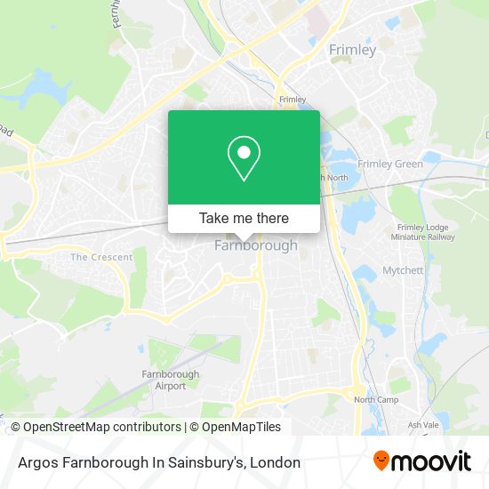 Argos Farnborough In Sainsbury's map