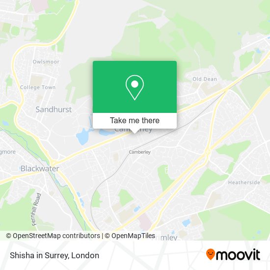 Shisha in Surrey map