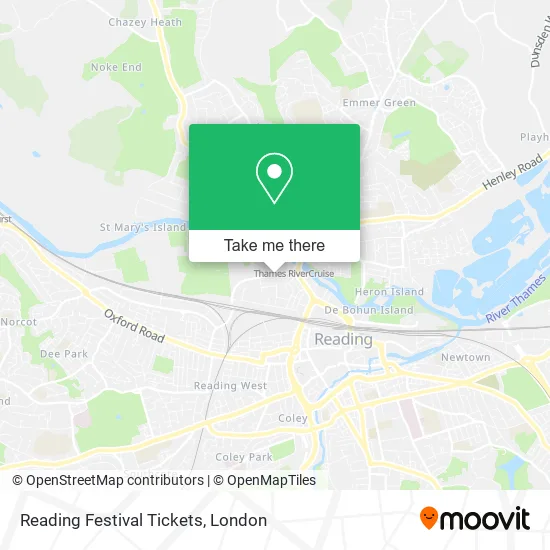 Reading Festival Tickets map