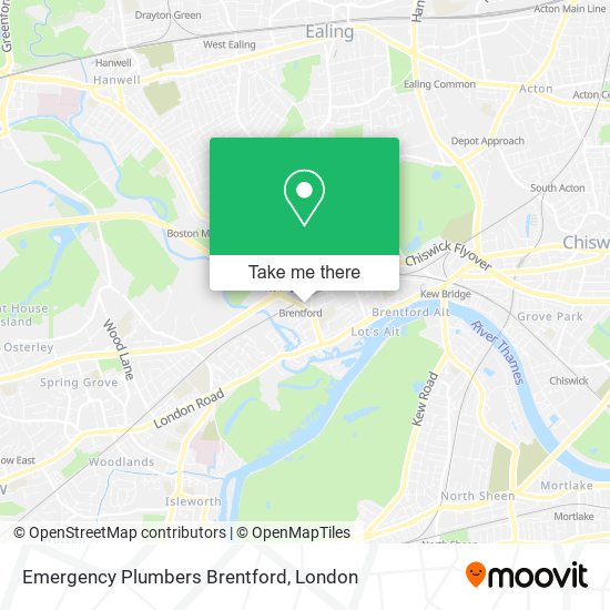 Emergency Plumbers Brentford map