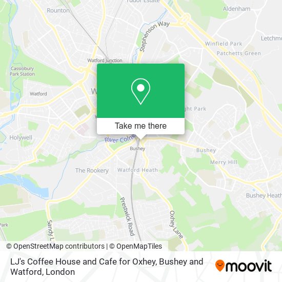 LJ's Coffee House and Cafe for Oxhey, Bushey and Watford map