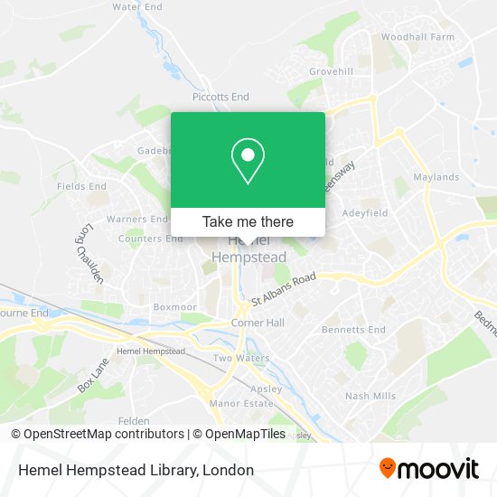 Hemel Hempstead Library map