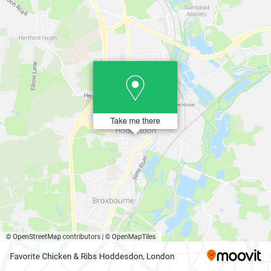 Favorite Chicken & Ribs Hoddesdon map