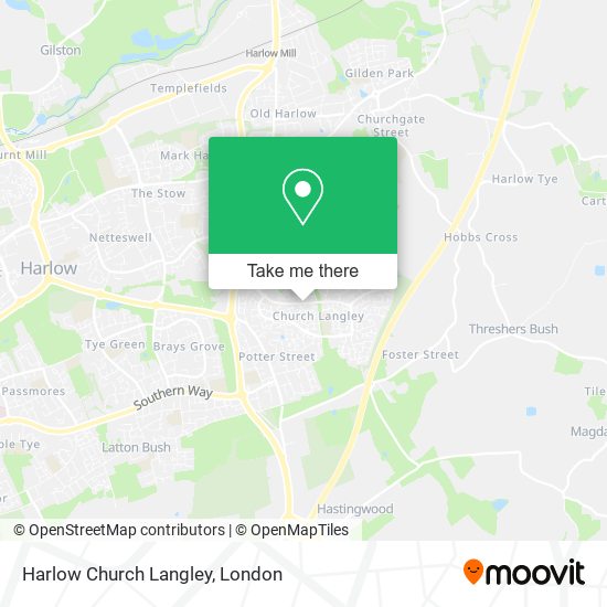 Harlow Church Langley map