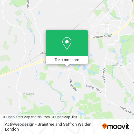 Activwebdesign - Braintree and Saffron Walden map
