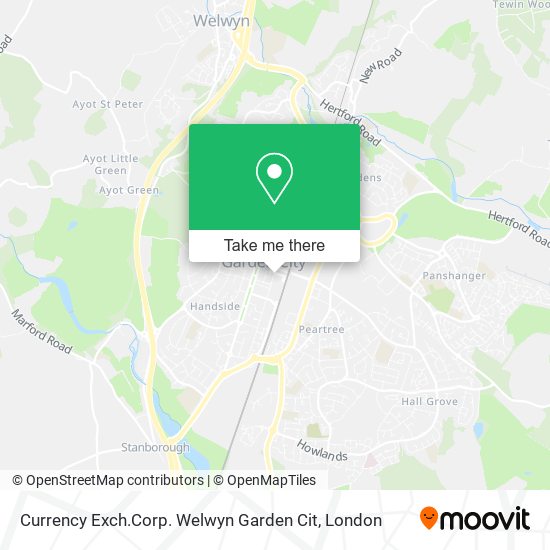 Currency Exch.Corp. Welwyn Garden Cit map