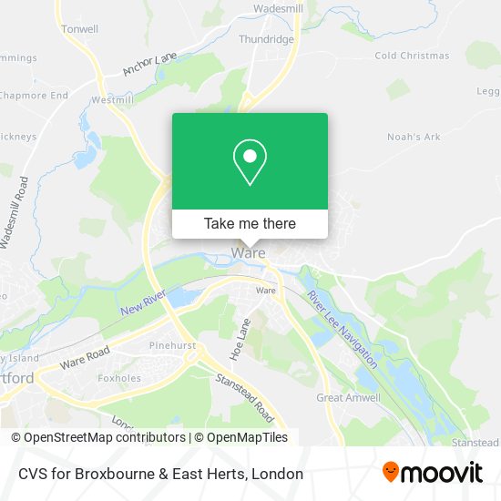 CVS for Broxbourne & East Herts map