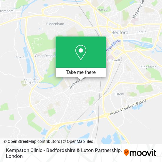 Kempston Clinic - Bedfordshire & Luton Partnership map