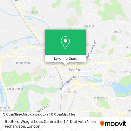 Bedford Weight Loss Centre the 1:1 Diet with Nicki Richardson map