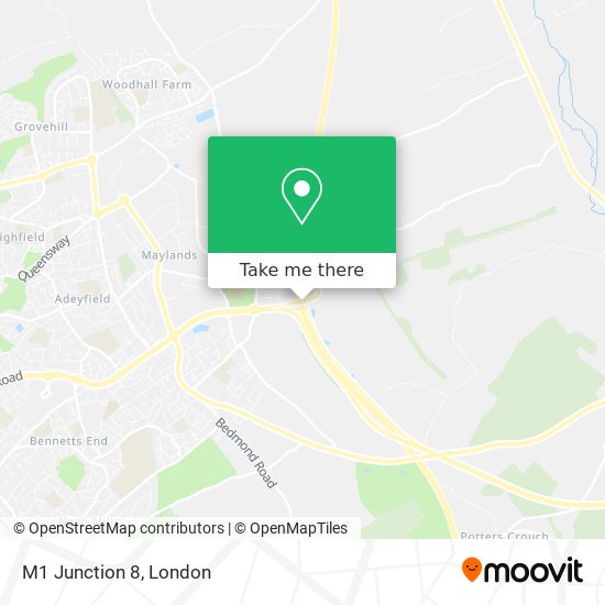 M1 Junction 8 map