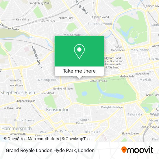 Grand Royale London Hyde Park map