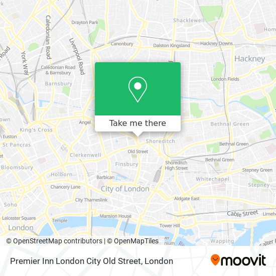 Premier Inn London City Old Street map