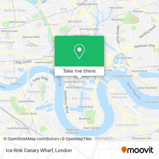 Ice Rink Canary Wharf map