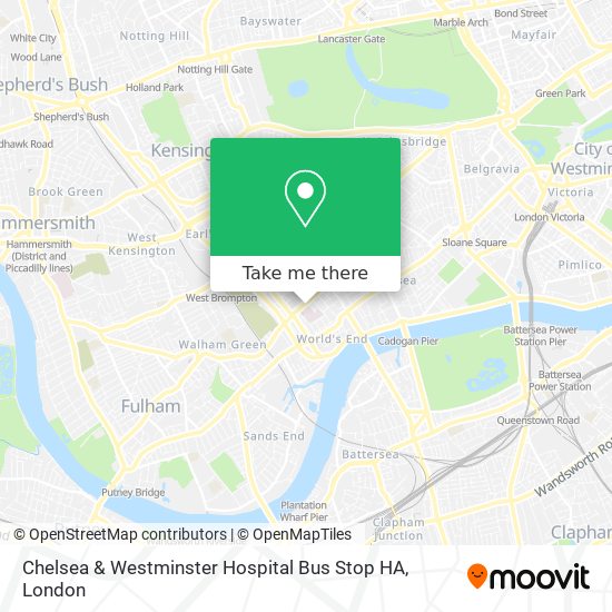 Chelsea & Westminster Hospital Bus Stop HA map