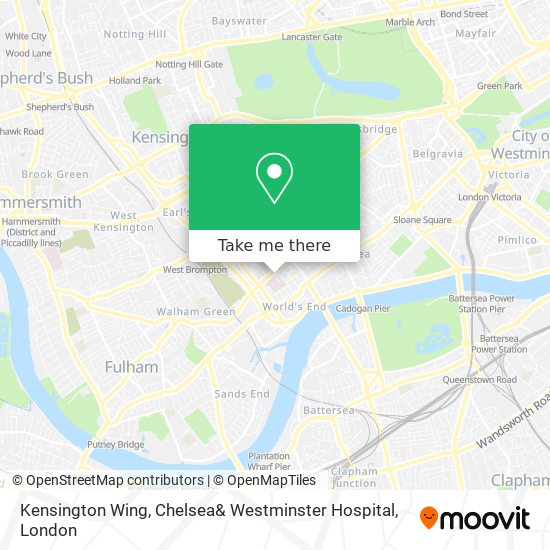 Kensington Wing, Chelsea& Westminster Hospital map