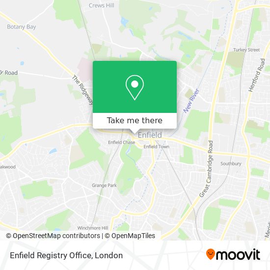 Enfield Registry Office map