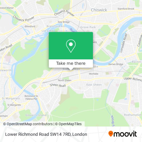 Lower Richmond Road SW14 7RD map
