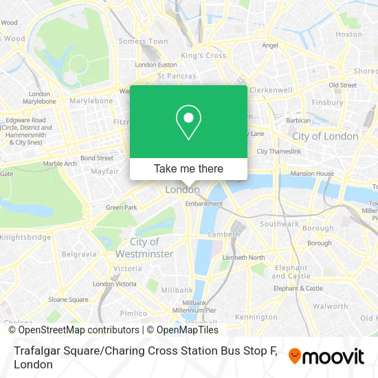 Trafalgar Square / Charing Cross Station Bus Stop F map
