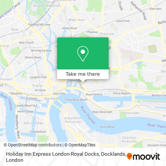 How to get to Holiday Inn Express London-Royal Docks, Docklands in Canning  Town by Tube, Bus, Train or DLR?