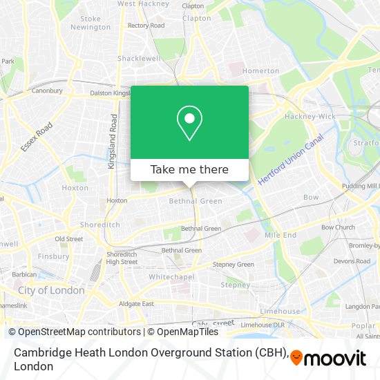 Cambridge Heath London Overground Station (CBH) map