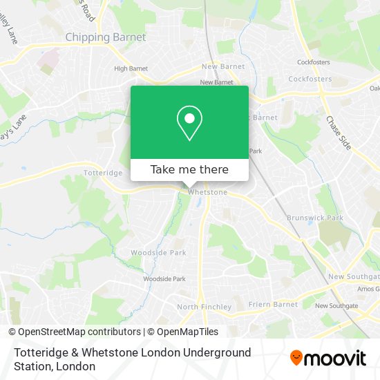 Totteridge & Whetstone London Underground Station map
