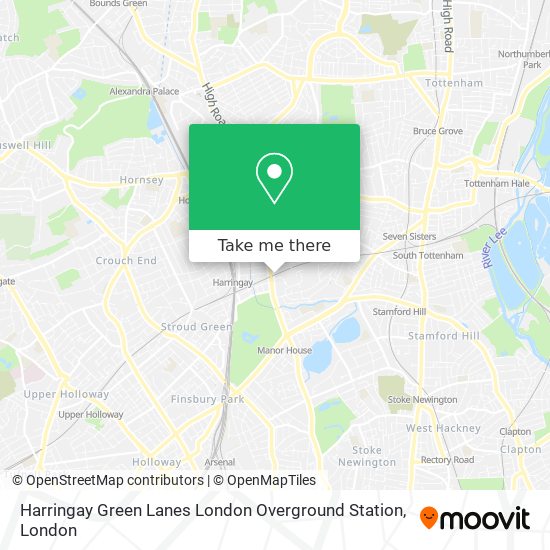 Harringay Green Lanes London Overground Station map