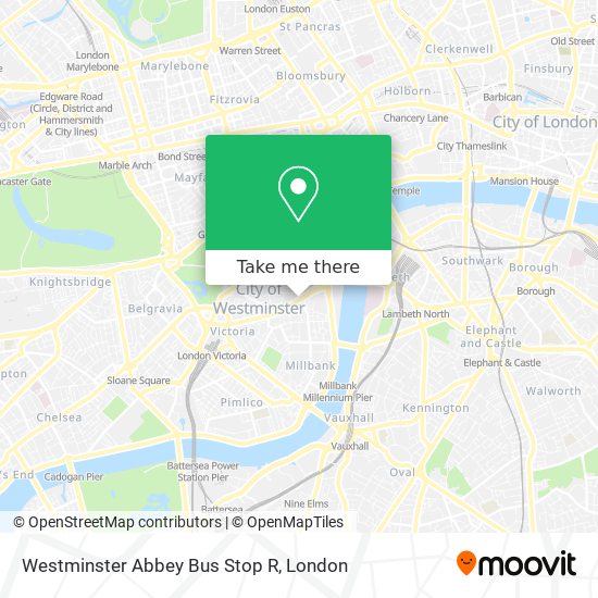 Westminster Abbey Bus Stop R map