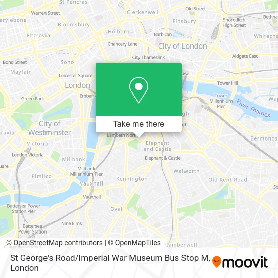 St George's Road / Imperial War Museum Bus Stop M map